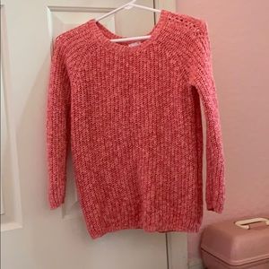 pink knit sweater